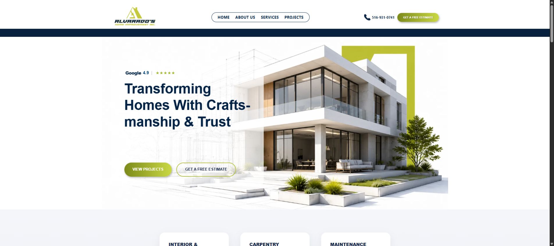 Sitio web Alvarado’s Home Improvement
